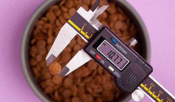 Rufruf Fresh & Tasty Losos pro štěňata – změřená velikost granulí