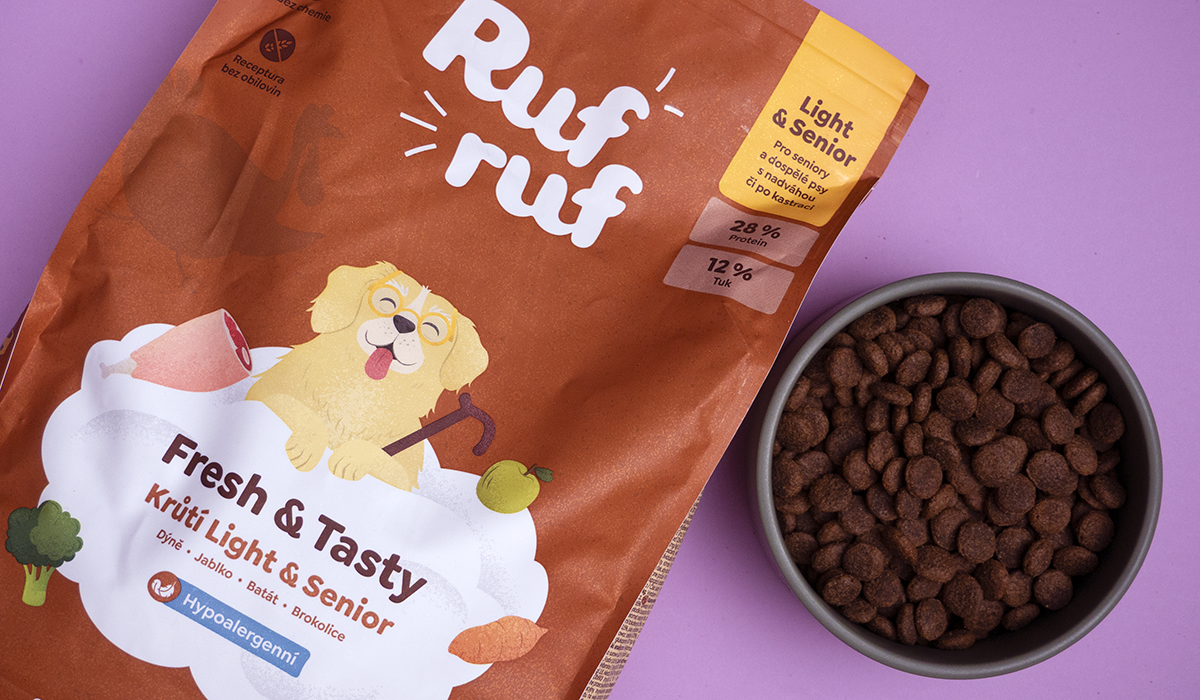 Rufruf Fresh & Tasty Krůta se zeleninou a probiotiky Light & Senior – balení